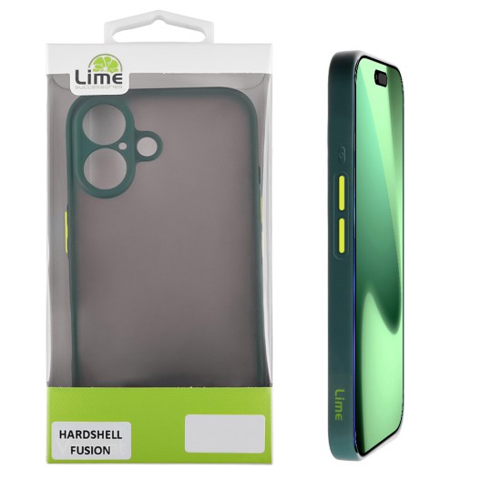 LIME HARDSHELL FUSION ΘΗΚΗ IPHONE 17 6.3in  FULL CAMERA PROTECTION GREEN WITH YELLOW KEYS