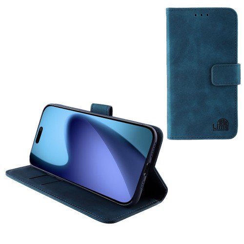 LIME ESSENTIAL ΘΗΚΗ IPHONE 17 AIR 6.5in  MAGNET BOOK STAND CLIP DARK BLUE