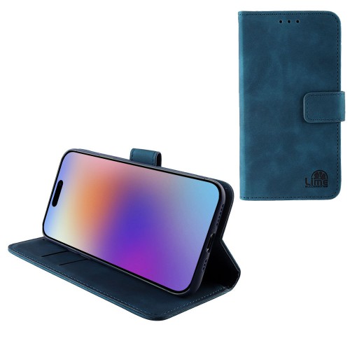 LIME ESSENTIAL ΘΗΚΗ IPHONE 17 6.3in  MAGNET BOOK STAND CLIP DARK BLUE