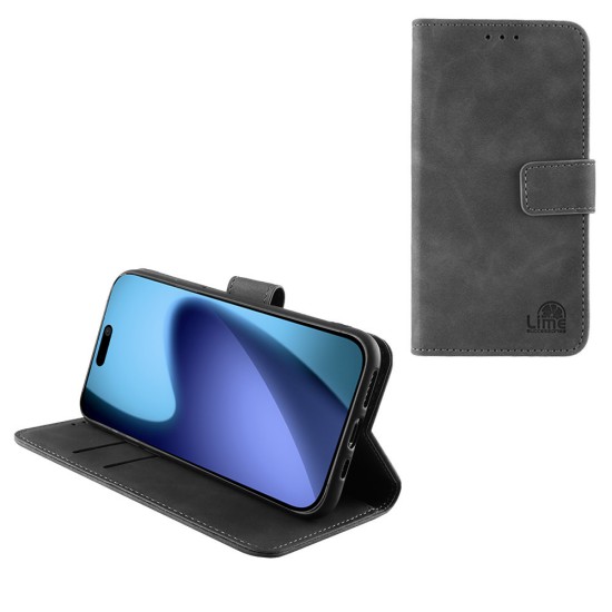 LIME ESSENTIAL ΘΗΚΗ IPHONE 17 AIR 6.5in  MAGNET BOOK STAND CLIP GREY