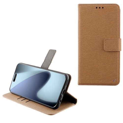 VOLTE-TEL ALLURE ΘΗΚΗ IPHONE 17 PRO 6.3in  MAGNET BOOK STAND CLIP GOLD