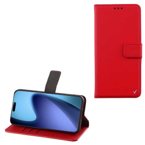VOLTE-TEL ALLURE ΘΗΚΗ IPHONE 17 PRO ΜΑΧ 6.9in  MAGNET BOOK STAND CLIP RED