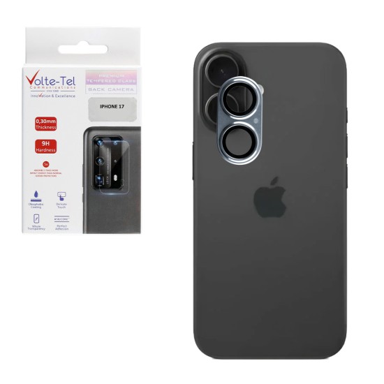 VOLTE-TEL CAMERA GLASS COVER IPHONE 17 6.3in 9H 0.30MM 3D AR ALUMINIUM-ELECTROPLATING FRAME BLUE