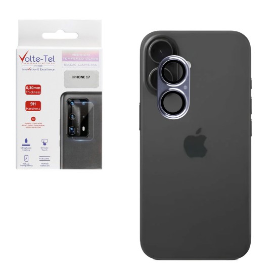 VOLTE-TEL CAMERA GLASS COVER IPHONE 17 6.3in 9H 0.30MM 3D AR ALUMINIUM-ELECTROPLATING FRAME PURPLE