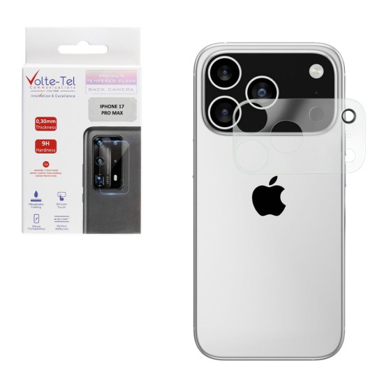 VOLTE-TEL CAMERA GLASS IPHONE 17 PRO MAX 6.9in 9H 0.25mm 3D CURVED TRANSPARENT