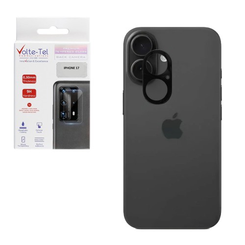 VOLTE-TEL CAMERA GLASS IPHONE 17 6.3in 9H 0.25mm 3D CURVED BLACK