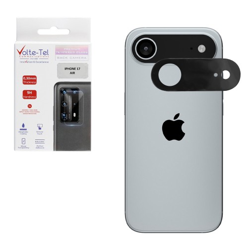 VOLTE-TEL CAMERA GLASS IPHONE 17 AIR 6.5in 9H 0.25mm 3D CURVED BLACK