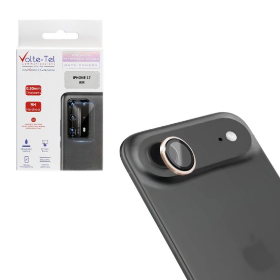 VOLTE-TEL CAMERA GLASS COVER IPHONE 17 AIR 6.5in 9H 0.33MM AR PREMIUM EASY APPLICATION TITANIUM GOLD