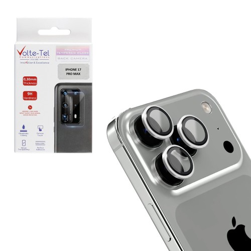 VOLTE-TEL CAMERA GLASS COVER IPHONE 17 PRO /17 PRO MAX 6.9in 9H 0.33MM AR PREMIUM EASY APPLICATION TITANIUM GREY