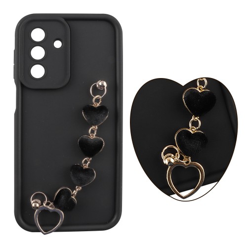 VOLTE-TEL SILICON TPU WITH STRAP ΘΗΚΗ SAMSUNG A17 4G A175/A17 5G A176/M17 5G M176 6.7in  FULL CAMERA PROTECTION BLACK WITH BLACK