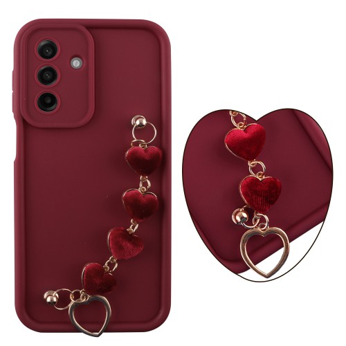 VOLTE-TEL SILICON TPU WITH STRAP ΘΗΚΗ SAMSUNG A17 4G A175/A17 5G A176/M17 5G M176 6.7in  FULL CAMERA PROTECTION BURGUNDY WITH RE