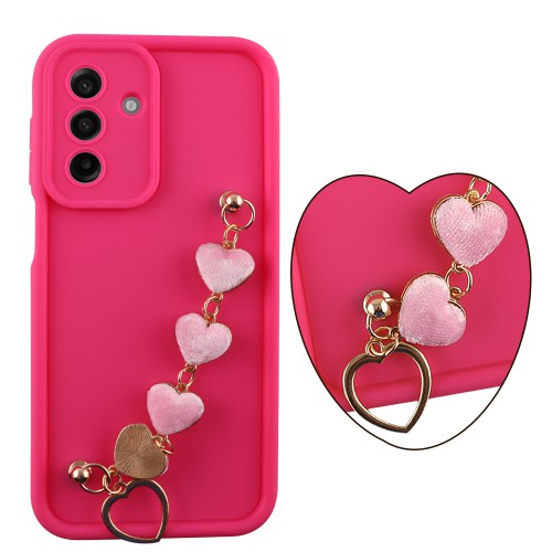 VOLTE-TEL SILICON TPU WITH STRAP ΘΗΚΗ SAMSUNG A17 4G A175/A17 5G A176/M17 5G M176 6.7in  FULL CAMERA PROTECTION PINK WITH PINK H