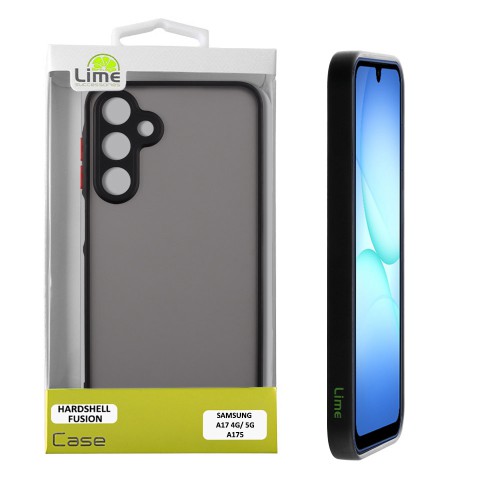 LIME HARDSHELL FUSION ΘΗΚΗ SAMSUNG A17 4G A175/A17 5G A176/M17 5G M176 6.7in  FULL CAMERA PROTECTION BLACK WITH RED KEYS
