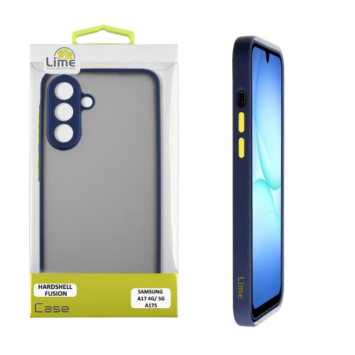 LIME HARDSHELL FUSION ΘΗΚΗ SAMSUNG A17 4G A175/A17 5G A176/M17 5G M176 6.7in   FULL CAMERA PROTECTION BLUE WITH YELLOW KEYS