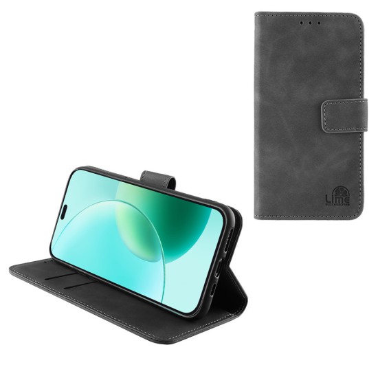 LIME ESSENTIAL ΘΗΚΗ HONOR 400 LITE 5G 6.7in  MAGNET BOOK STAND CLIP GREY