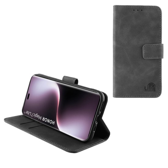 LIME ESSENTIAL ΘΗΚΗ HONOR MAGIC7 LITE 5G 6.78in MAGNET BOOK STAND CLIP GREY