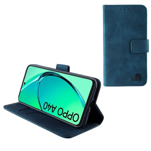 LIME ESSENTIAL ΘΗΚΗ OPPO A40/A3X 5G/A3X 4G 6.67in  MAGNET BOOK STAND CLIP DARK BLUE