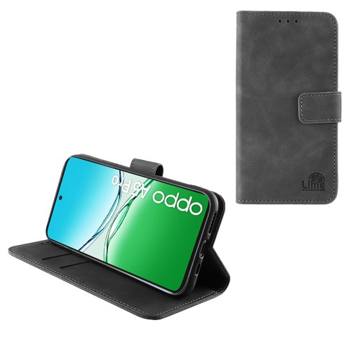 LIME ESSENTIAL ΘΗΚΗ OPPO A5 PRO 4G/A5 PRO 5G 6.67in MAGNET BOOK STAND CLIP GREY