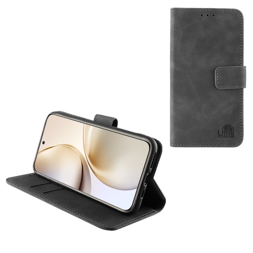 LIME ESSENTIAL ΘΗΚΗ REALME 14/14T 5G 6.67in  MAGNET BOOK STAND CLIP GREY