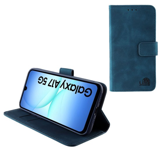 LIME ESSENTIAL ΘΗΚΗ SAMSUNG A17 4G A175/A17 5G A176/M17 5G M176 6.7in MAGNET BOOK STAND CLIP DARK BLUE