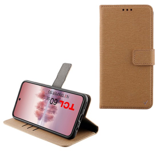 VOLTE-TEL ALLURE ΘΗΚΗ TCL 60/ 60 SE NXTPAPER/ 60R 6.7in  MAGNET BOOK STAND CLIP GOLD