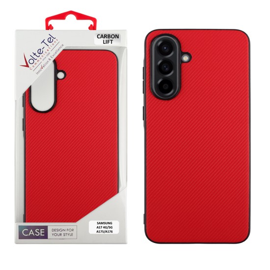 VOLTE-TEL CARBON LIFT ΘΗΚΗ SAMSUNG A17 4G A175/A17 5G A176/M17 5G M176 6.7in  CAMERA GUARD PROTECTION RED