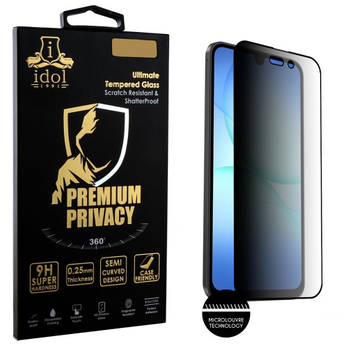 IDOL 1991 PREMIUM PRIVACY ANTISPY TEMPERED GLASS SAMSUNG A17 4G A175/A17 5G A176/M17 5G M176 6.7in 9H 0.25mm SEMI CURVED FULL GL