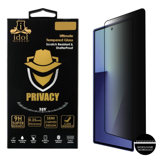 IDOL 1991 PRIVACY ANTISPY TEMPERED GLASS SAMSUNG Z FOLD 7 5G F966 6.8in 9H 0.25mm SEMI CURVED FULL GLUE BLACK