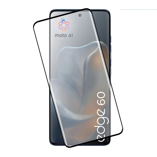 IDOL 1991 GLAMOUR TEMPERED GLASS MOTOROLA EDGE 60 5G 6.67in 9H 0.30mm FULL COVER 3D EDGE GLUE FINGER UNLOCK BLACK