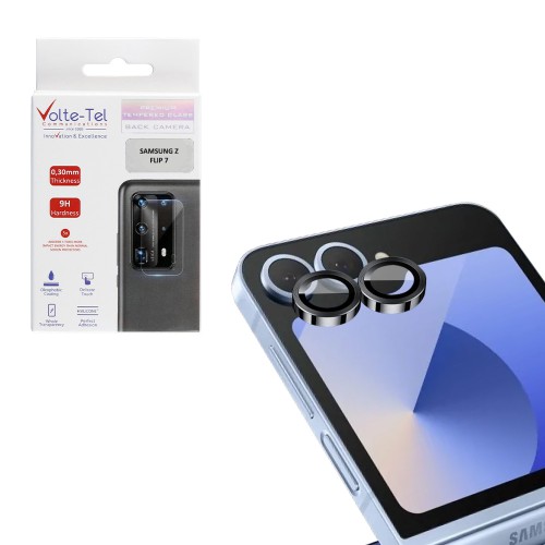VOLTE-TEL CAMERA GLASS COVER SAMSUNG Z FLIP 7 5G F766 6.9in 9H 0.33MM EASY APPLICATION BLACK