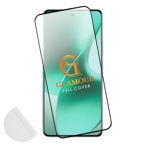 IDOL 1991 GLAMOUR TEMPERED GLASS REALME 15 PRO 5G 6.8in 9H 0.30mm FULL COVER 3D FULL GLUE FINGER UNLOCK BLACK+SQUEEZY CARD