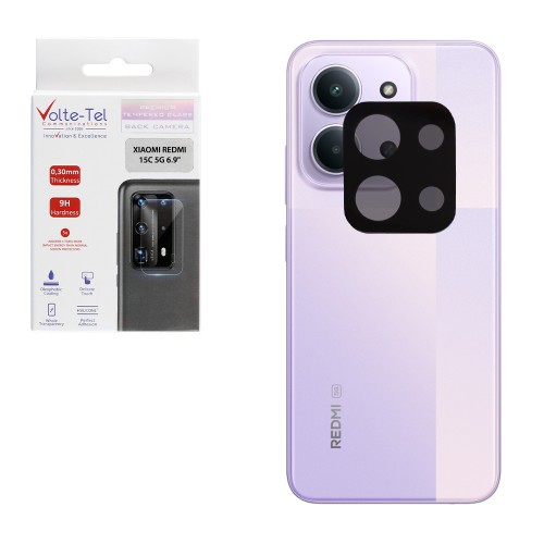 VOLTE-TEL CAMERA GLASS XIAOMI REDMI 15C 5G 6.9in 9H 0.25mm 3D CURVED BLACK