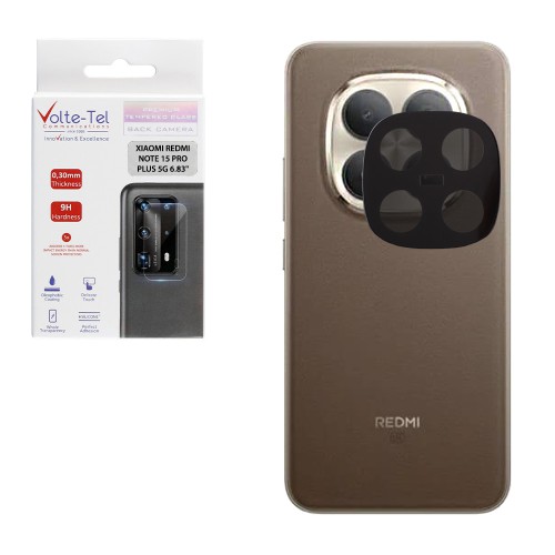 VOLTE-TEL CAMERA GLASS XIAOMI REDMI NOTE 15 PRO PLUS 5G/POCO M8 PRO 5G 6.83in 9H 0.25mm 3D CURVED BLACK