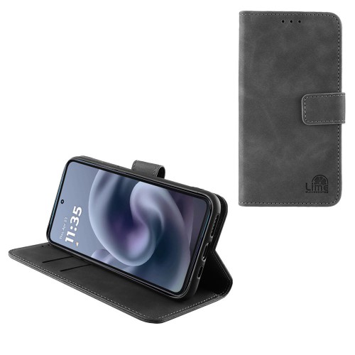 LIME ESSENTIAL ΘΗΚΗ MOTOROLA MOTO G86 XT2527-2/MOTO G86 POWER 5G XT2527-7 6.67in  MAGNET BOOK STAND CLIP GREY