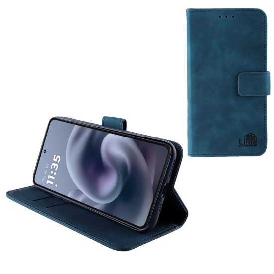 LIME ESSENTIAL ΘΗΚΗ MOTOROLA MOTO G86 XT2527-2/MOTO G86 POWER 5G XT2527-7 6.67in  MAGNET BOOK STAND CLIP DARK BLUE