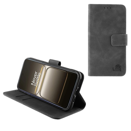 LIME ESSENTIAL ΘΗΚΗ ONEPLUS NORD CE 5 5G 6.43in  MAGNET BOOK STAND CLIP GREY