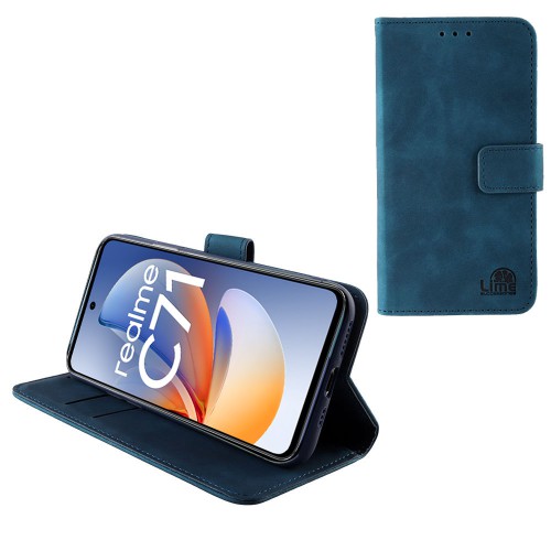 LIME ESSENTIAL ΘΗΚΗ REALME C71 6.67in  MAGNET BOOK STAND CLIP DARK BLUE