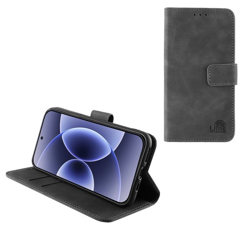 LIME ESSENTIAL ΘΗΚΗ XIAOMI 17 5G 6.3in  MAGNET BOOK STAND CLIP GREY