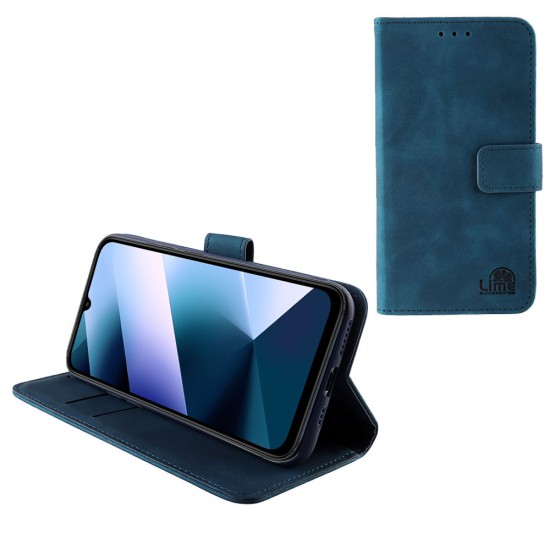 LIME ESSENTIAL ΘΗΚΗ XIAOMI POCO C85 4G/ REDMI 15C 4G 6.9in MAGNET BOOK STAND CLIP DARK BLUE