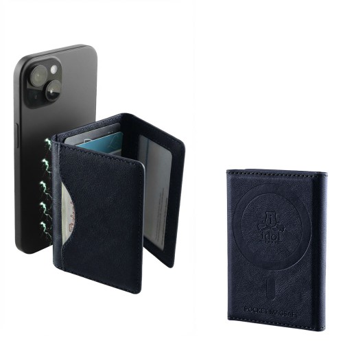 IDOL 1991 LEATHER POCKET MAGSAFE ANTI-RF CARD WALLET BLUE