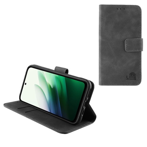 LIME ESSENTIAL ΘΗΚΗ XIAOMI REDMI 15 5G 6.9in  MAGNET BOOK STAND CLIP DARK GREY