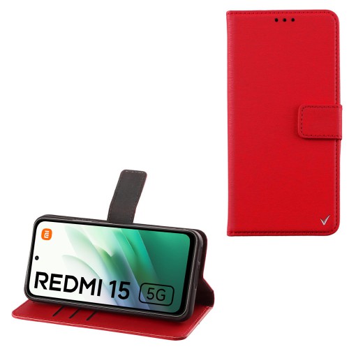 VOLTE-TEL ALLURE ΘΗΚΗ XIAOMI REDMI 15 5G 6.9in  MAGNET BOOK STAND CLIP RED