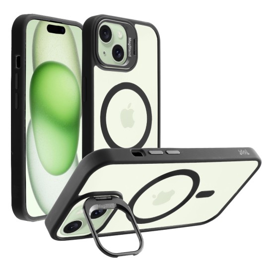 IDOL 1991 MAGSTAND CLEAR TPU ΘΗΚΗ IPHONE 15 6.1in  HYPER MAGSAFE CAMERA GUARD BLACK