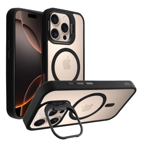 IDOL 1991 MAGSTAND CLEAR TPU ΘΗΚΗ IPHONE 16 PRO 6.1in  HYPER MAGSAFE CAMERA GUARD BLACK