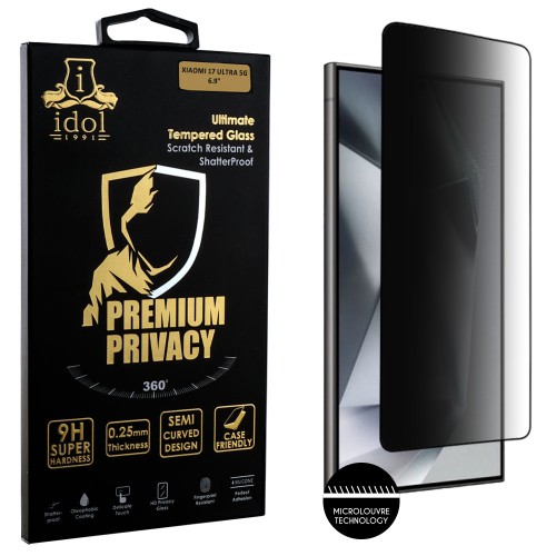 IDOL 1991 PREMIUM PRIVACY ANTISPY TEMPERED GLASS SAMSUNG S24 ULTRA 5G 6.8in 9H 0.25mm SEMI CURVED FINGER UNLOCK FULL GLUE BLACK