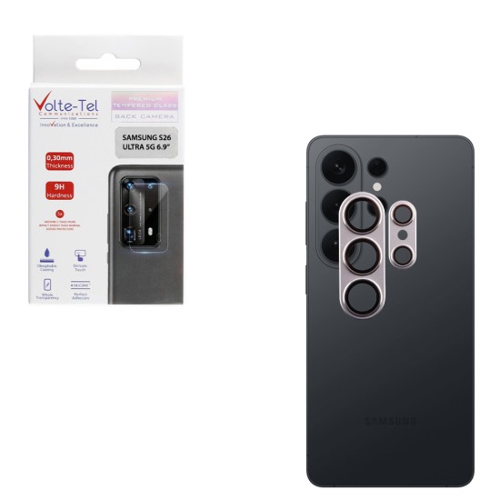 VOLTE-TEL CAMERA GLASS COVER SAMSUNG S26 ULTRA 5G 6.9in 9H 0.30MM 3D AR ALUMINIUM-ELECTROPLATING FRAME SILVER