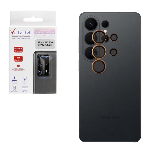 VOLTE-TEL CAMERA GLASS COVER SAMSUNG S26 ULTRA 5G 6.9in 9H 0.30MM PREMIUM EASY APPLICATION TITANIUM GOLD