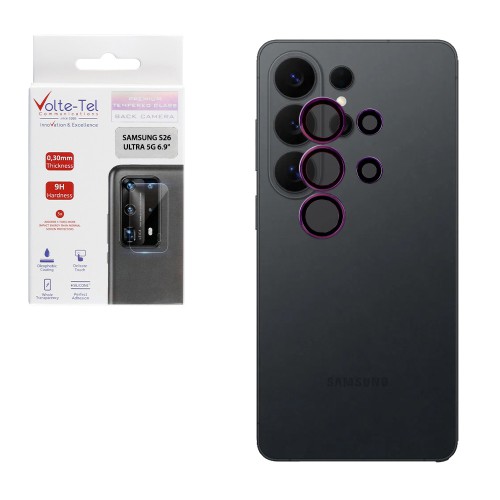 VOLTE-TEL CAMERA GLASS COVER SAMSUNG S26 ULTRA 5G 6.9in 9H 0.30MM PREMIUM EASY APPLICATION PURPLE