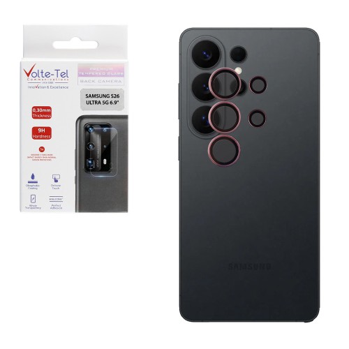 VOLTE-TEL CAMERA GLASS COVER SAMSUNG S26 ULTRA 5G 6.9in 9H 0.30MM PREMIUM EASY APPLICATION PINK