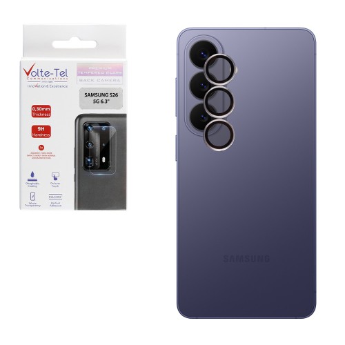 VOLTE-TEL CAMERA GLASS COVER SAMSUNG S26 5G 6.3in 9H 0.30MM PREMIUM EASY APPLICATION TITANIUM SILVER